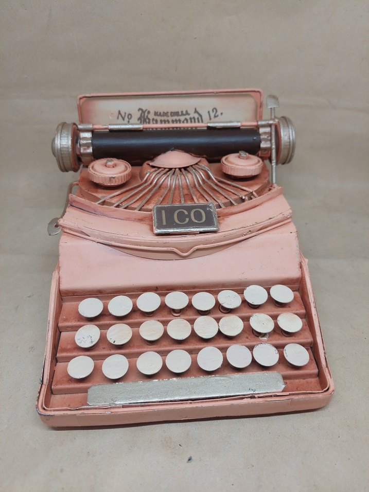 Pastel Pembe Metal  Daktilo Dekor - Görsel 3