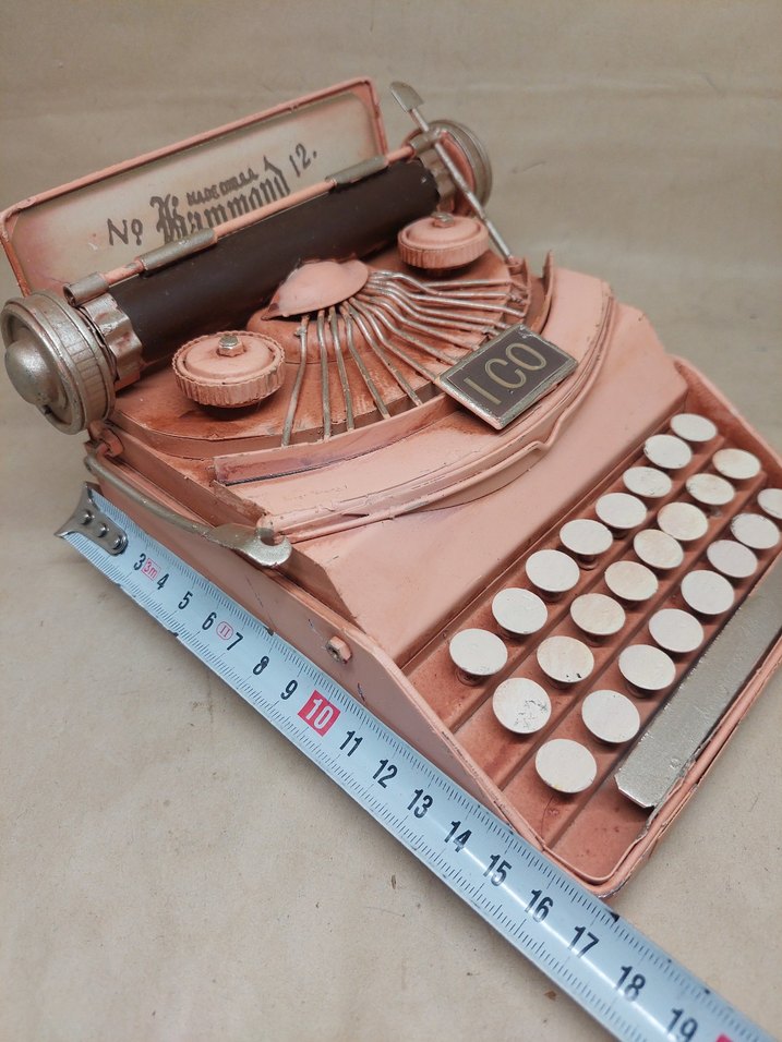 Pastel Pembe Metal  Daktilo Dekor - Görsel 5