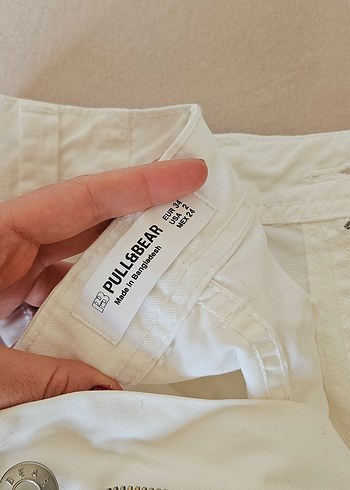 Beyaz Rahat Kesim Kargo Pantolon - Görsel 5