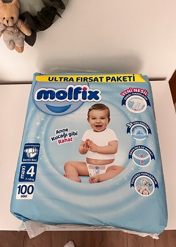 Molfix 4 Numara 100 Adet Bebek Bezi - Görsel 3