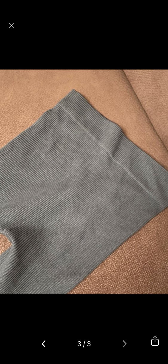 Gri Kadın Fitilli Spor Tayt - Görsel 2