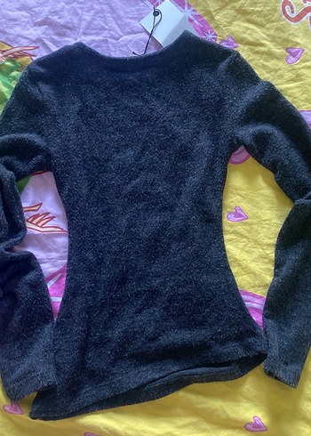 Pull and Bear pull&bear Gri Uzun Kollu Örgü Kazak Tişört