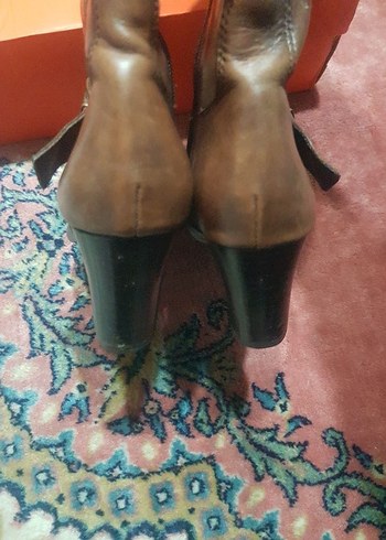 Kahverengi Tokalı Deri Dizüstü Kadın Çizme - Görsel 3