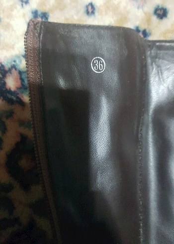 Kahverengi Tokalı Deri Dizüstü Kadın Çizme - Görsel 7