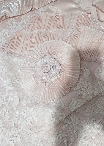 Nakışlı Pastel Pembe Yatak Örtüsü - Görsel 10
