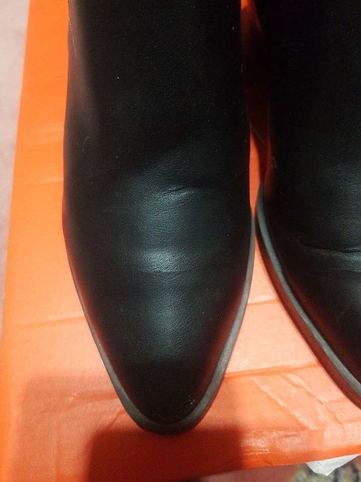 Siyah Deri Yılan Desenli Kemerli Topuklu Bot - Görsel 5