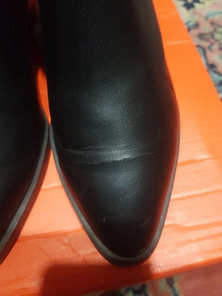 Siyah Deri Yılan Desenli Kemerli Topuklu Bot - Görsel 4