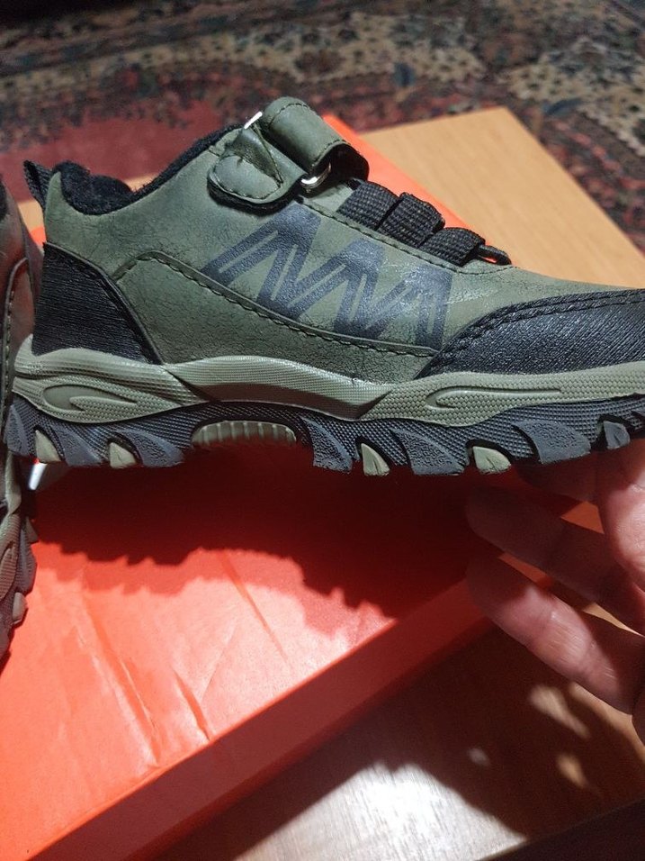 Gri Erkek Çocuk Sneaker - Yılan Desenli Velcro - Görsel 3