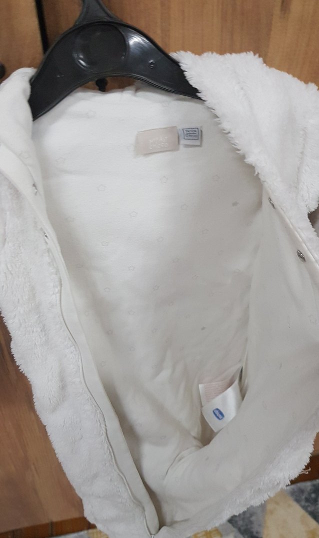 Beyaz Peluş Bebek Kış Tulumu - Görsel 4