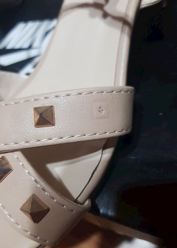 Bej Tokalı Kadın Topuklu Sandalet - Görsel 7