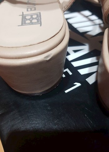 Bej Tokalı Kadın Topuklu Sandalet - Görsel 5