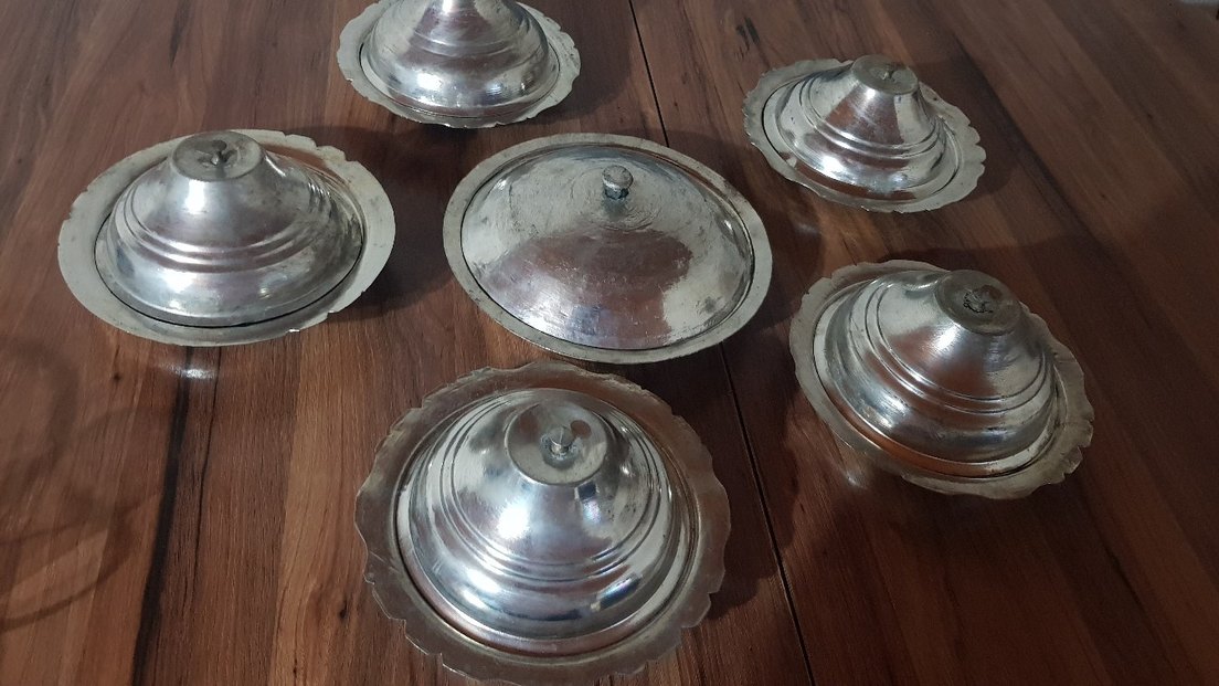 Antika Bakır Sahan Seti 5li - Görsel 2