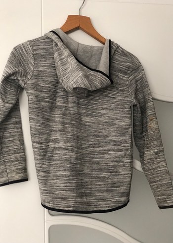 Erkek Çocuk Gri Fermuarlı Sweatshirt - Görsel 2