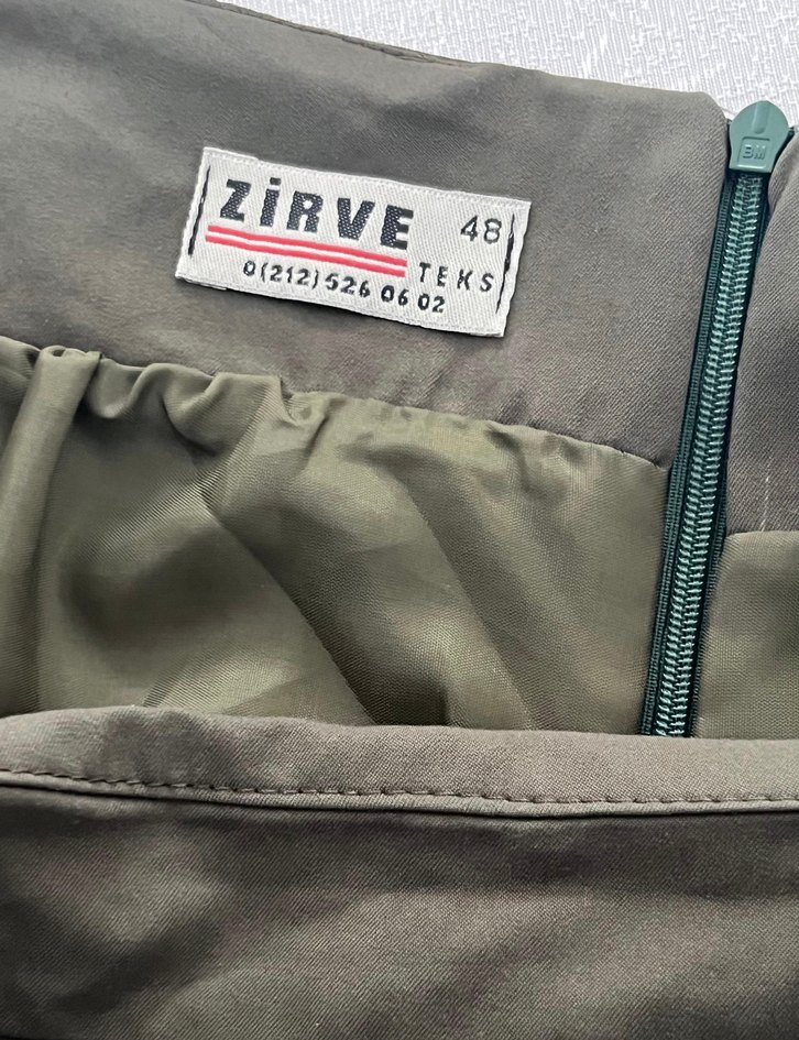 Kahverengi Uzun Drapeli Kadın Etek - Görsel 2