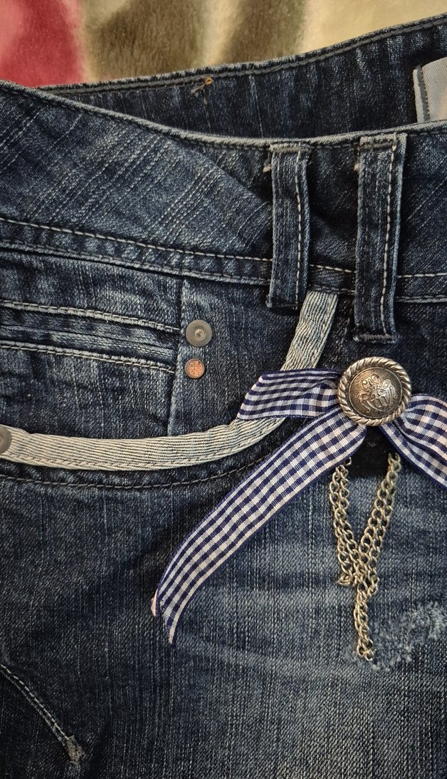 Kadın Mavi Mini Kot Şort - Görsel 3