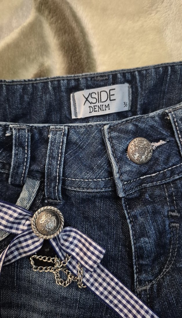 Kadın Mavi Mini Kot Şort - Görsel 2