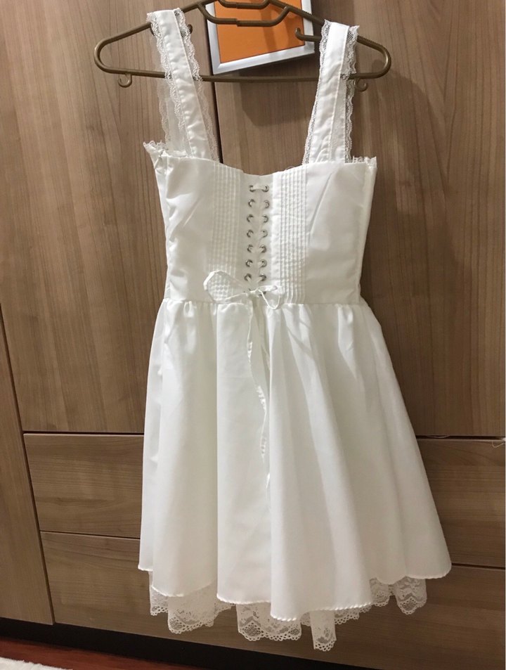 Dantel Detaylı Beyaz Mini elbise - Görsel 2