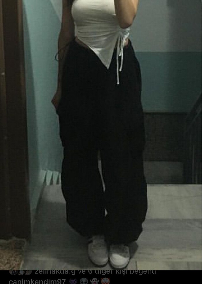 pull&bear paraşüt kargo pantolon - Görsel 4