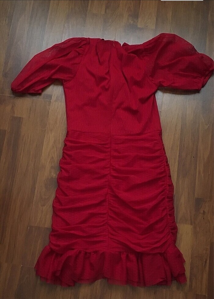 trendyolmilla kırmızı elbise - Görsel 2