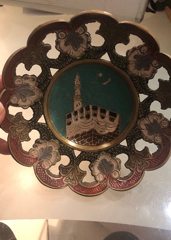 American Vintage Turkuaz Renkli Dekoratif prinç tabak