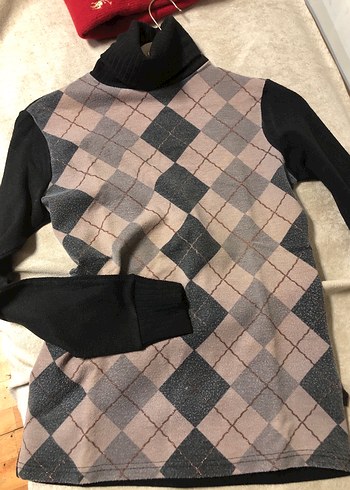 Gri Desenli Balıkçı Yaka Kadın Kazak - Görsel 3