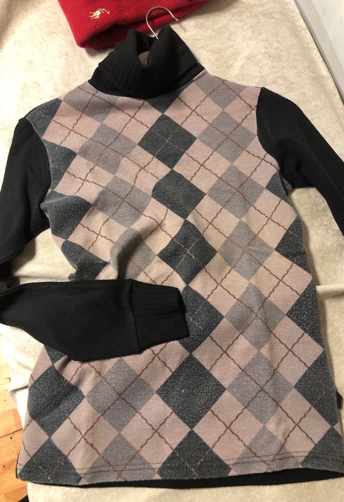 Gri Desenli Balıkçı Yaka Kadın Kazak - Görsel 3