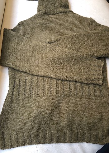 Düğmeli kapişonlu Bohem Kadın Yün Hırka m beden ama l yede olur - Görsel 4