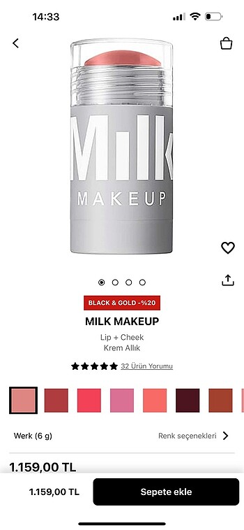 Milk lip + cheek stick allık werk