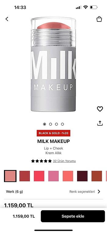  Beden Milk lip + cheek stick allık werk