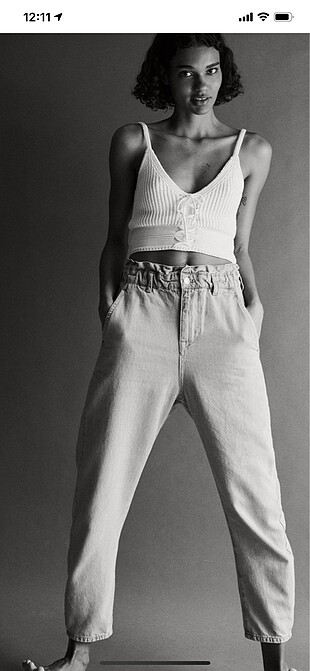Zara Zara gri slouchy jean (xs)