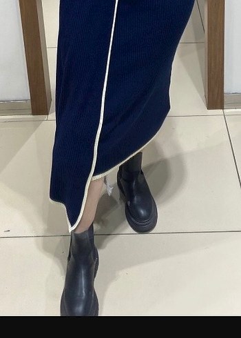 Kadın lacivert Uzun Triko Elbise - Görsel 2