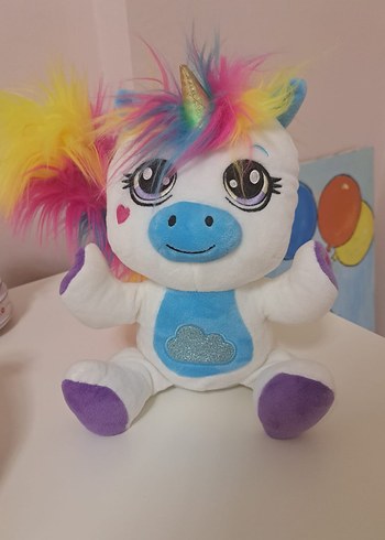 Sunman Lily Renkli Tüy Detaylı Peluş Unicorn Oyuncak