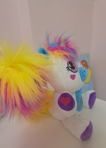 Diğer Sunman Lily Renkli Tüy Detaylı Peluş Unicorn Oyuncak