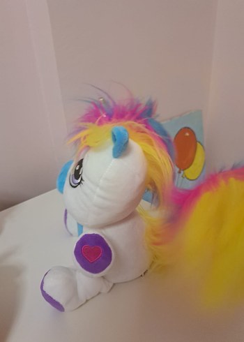  Beden Sunman Lily Renkli Tüy Detaylı Peluş Unicorn Oyuncak