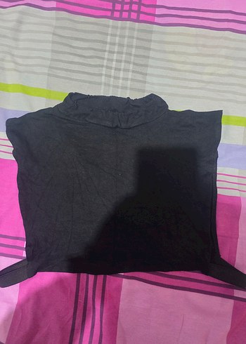 balıkçı yaka kolsuz boyunluk tesettür dekolte kapatıcı - Görsel 3