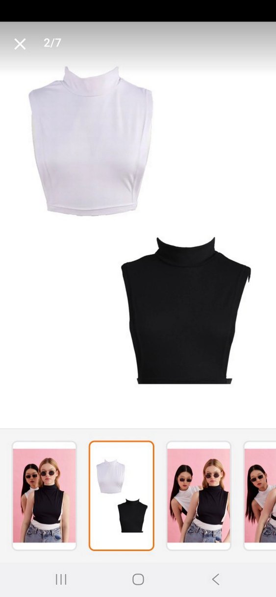 balıkçı yaka kolsuz boyunluk tesettür dekolte kapatıcı - Görsel 2