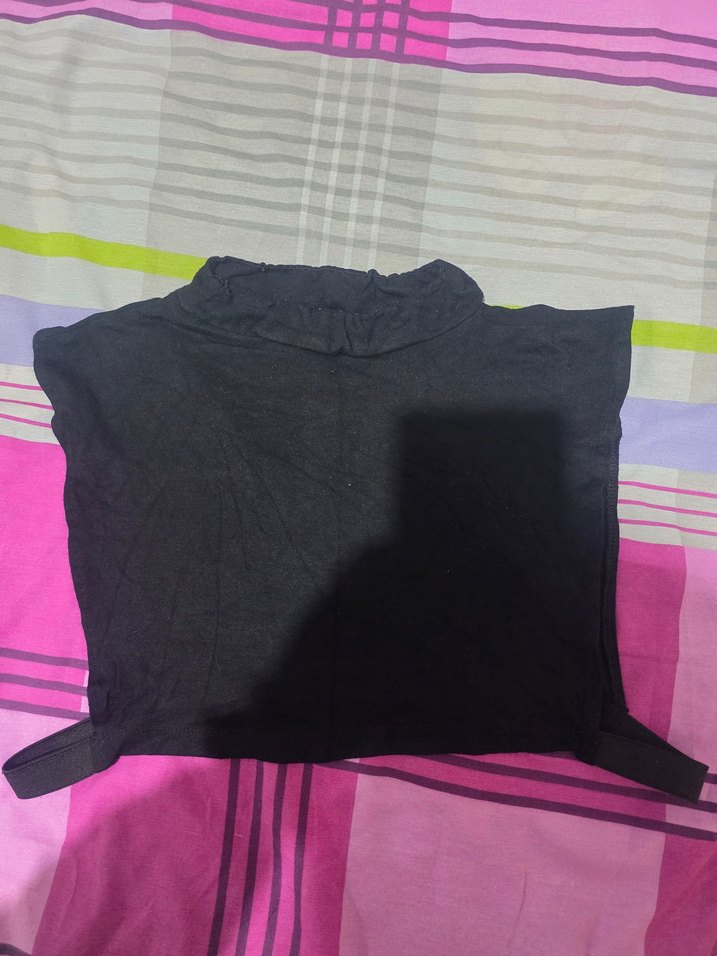 balıkçı yaka kolsuz boyunluk tesettür dekolte kapatıcı - Görsel 3