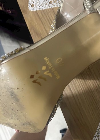 Altın Rengi Simli Stiletto Topuklu Kadın Ayakkabı - Görsel 7