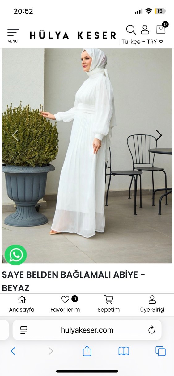 Beyaz Uzun Kollu Drapeli Tesettür Elbise - Görsel 3