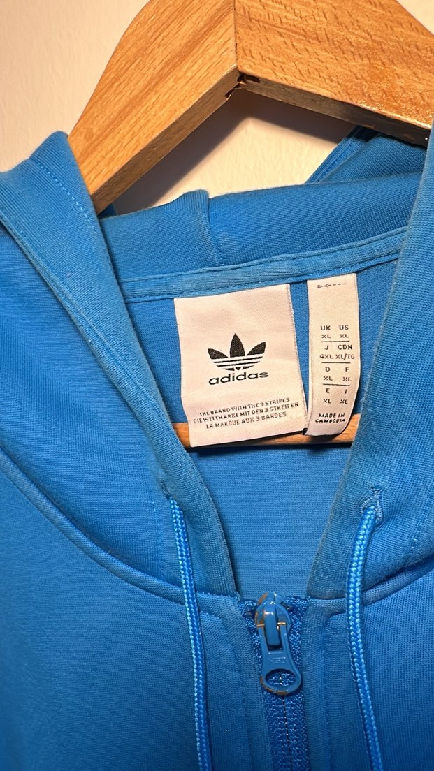 Adidas Kapüşonlu Sweatshirt XL Mavi - Görsel 4