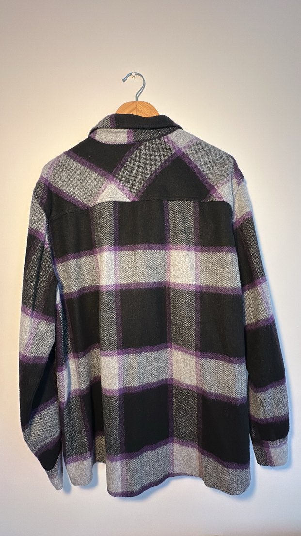 Mor Kareli Uzun Kollu Oduncu Erkek Gömlek XXL - Görsel 2