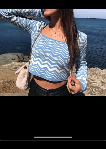 Mavi Kadın Uzun Kollu Crop Top