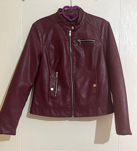 Vero moda bordo deri ceket