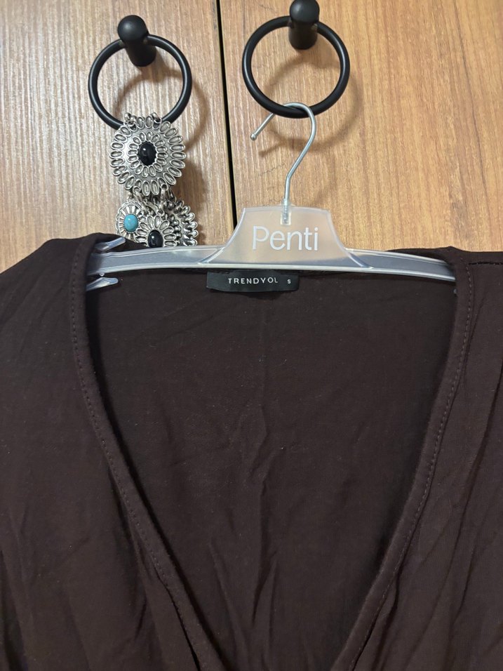 kahverengi anvelop crop - Görsel 2