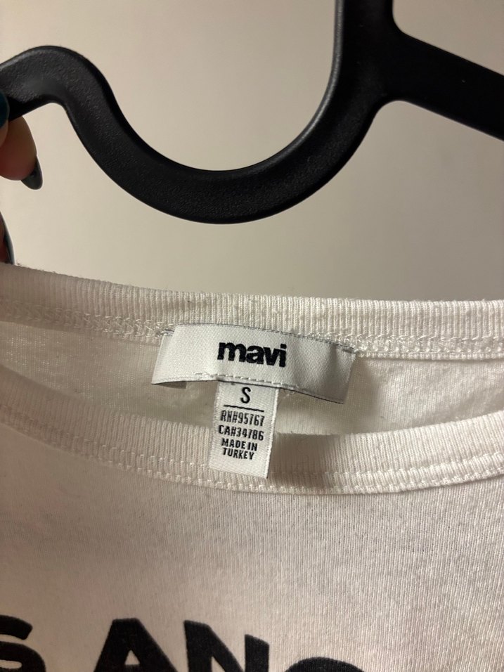 Beyaz Uzun Kollu Baskılı Kadın Tişört - Görsel 3