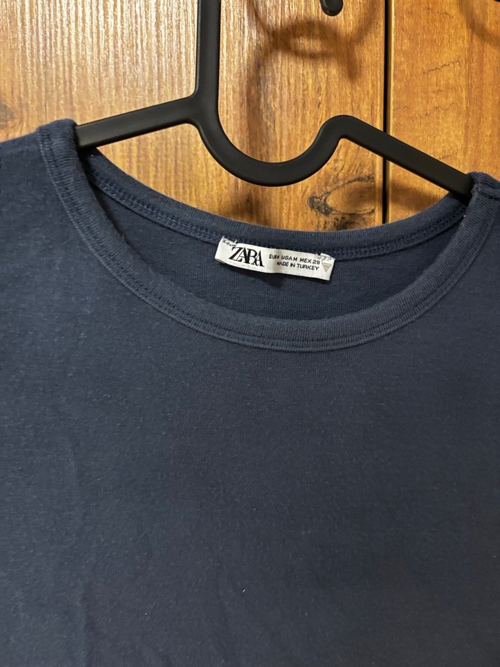 Lacivert Kadın Kısa Kollu Crop Top - Görsel 2