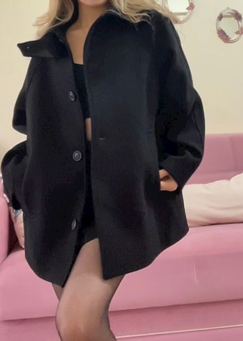 Koton Siyah Oversize Kisa Kaban