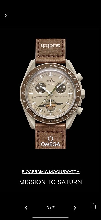 Beden kahverengi Renk Swatch x omega saturn saat