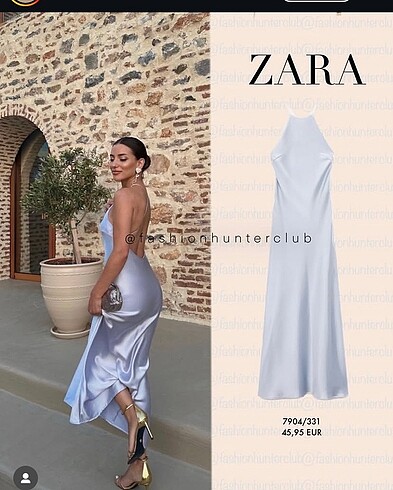 Zara saten elbise
