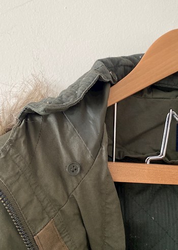 Kürk Detaylı Gri Kadın Midi Mont - Görsel 7